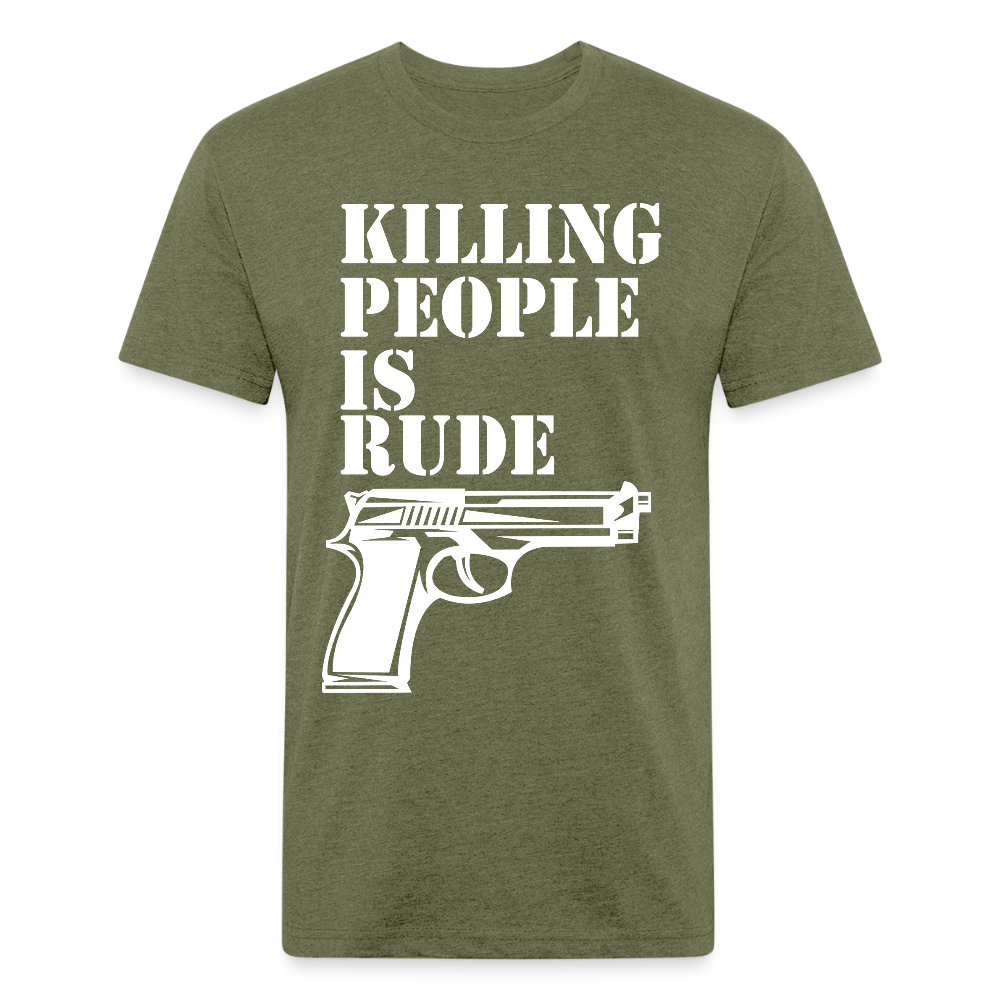 Fitted Cotton/Poly T-Shirt by Next Level - heather military green