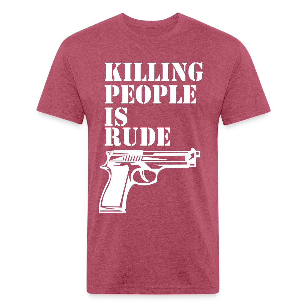 Fitted Cotton/Poly T-Shirt by Next Level - heather burgundy