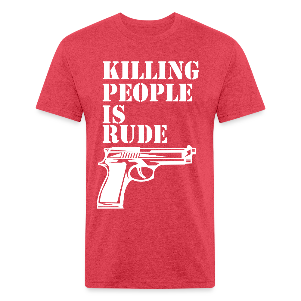 Fitted Cotton/Poly T-Shirt by Next Level - heather red