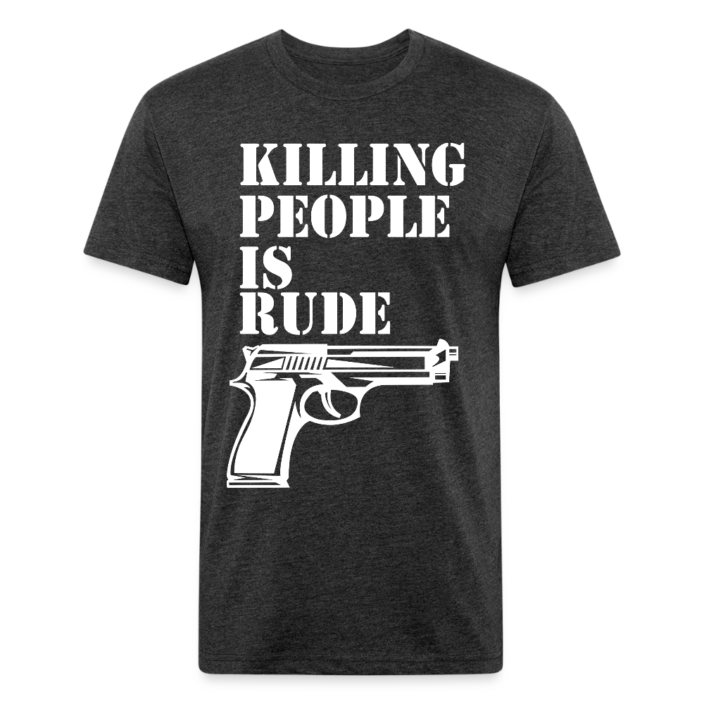 Fitted Cotton/Poly T-Shirt by Next Level - heather black