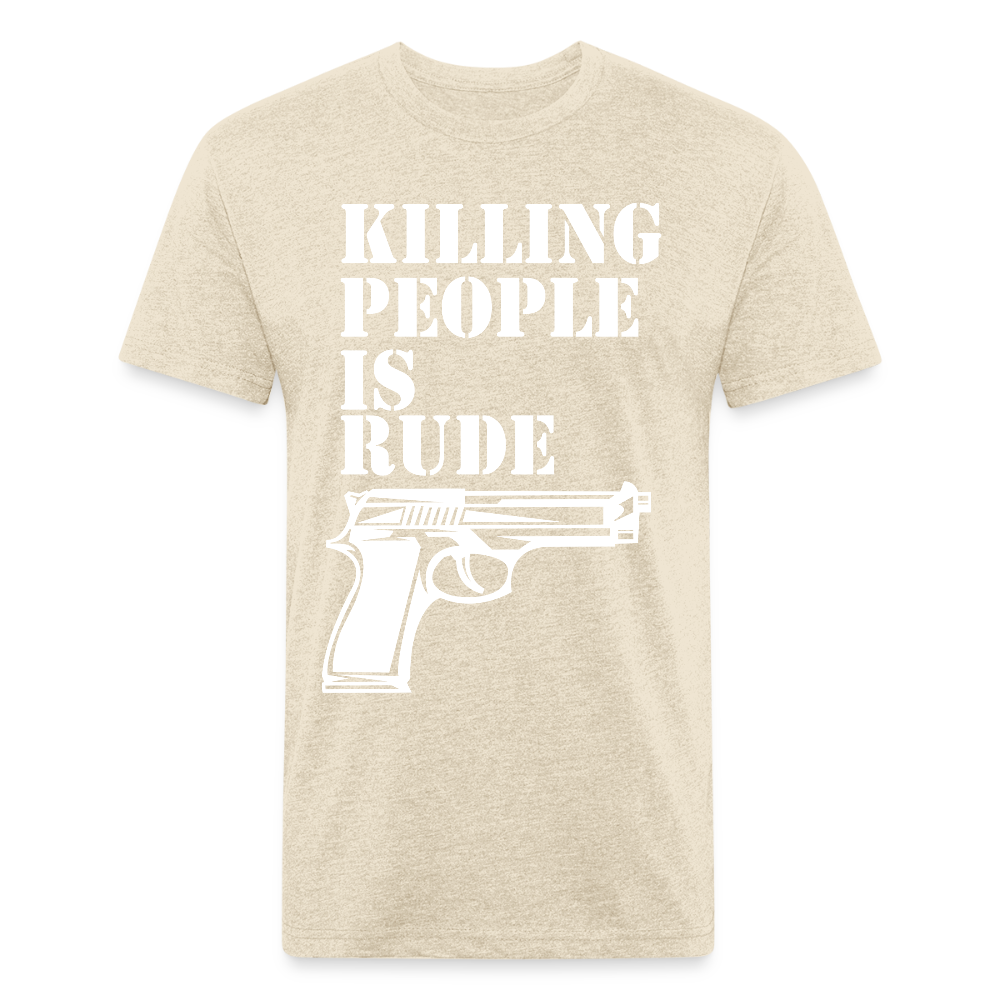 Fitted Cotton/Poly T-Shirt by Next Level - heather cream