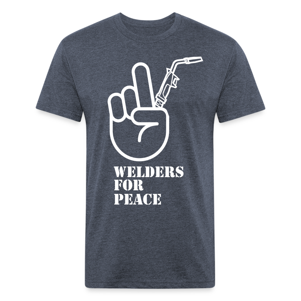 Fitted Cotton/Poly T-Shirt by Next Level - heather navy