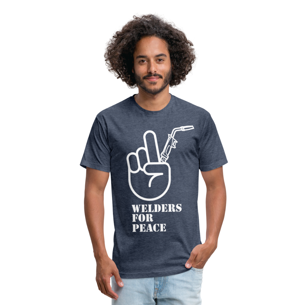 Fitted Cotton/Poly T-Shirt by Next Level - heather navy