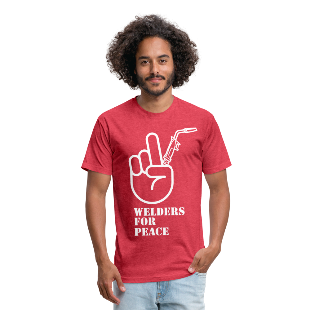 Fitted Cotton/Poly T-Shirt by Next Level - heather red