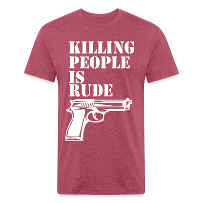 Fitted Cotton/Poly T-Shirt by Next Level - heather burgundy