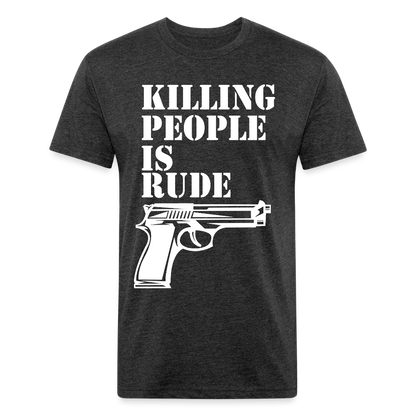 Fitted Cotton/Poly T-Shirt by Next Level - heather black