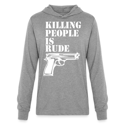 Unisex Long Sleeve Hoodie Shirt - heather grey