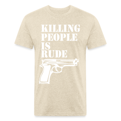 Fitted Cotton/Poly T-Shirt by Next Level - heather cream