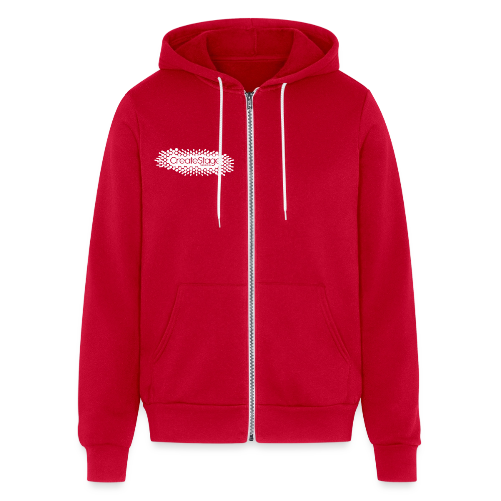 Unisex Full Zip Hoodie - red