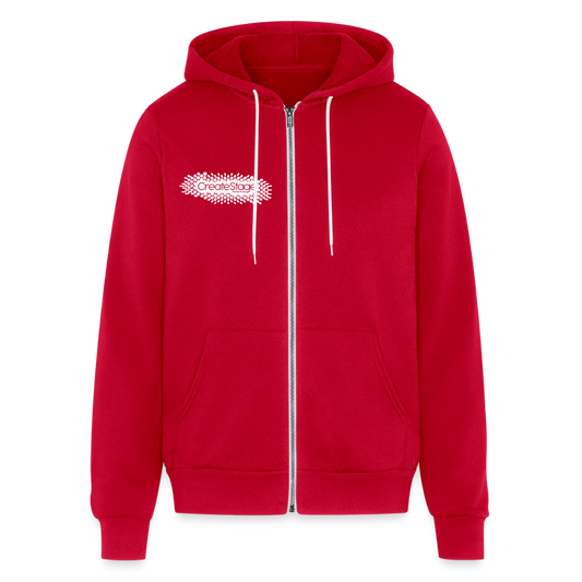 Unisex Full Zip Hoodie - red