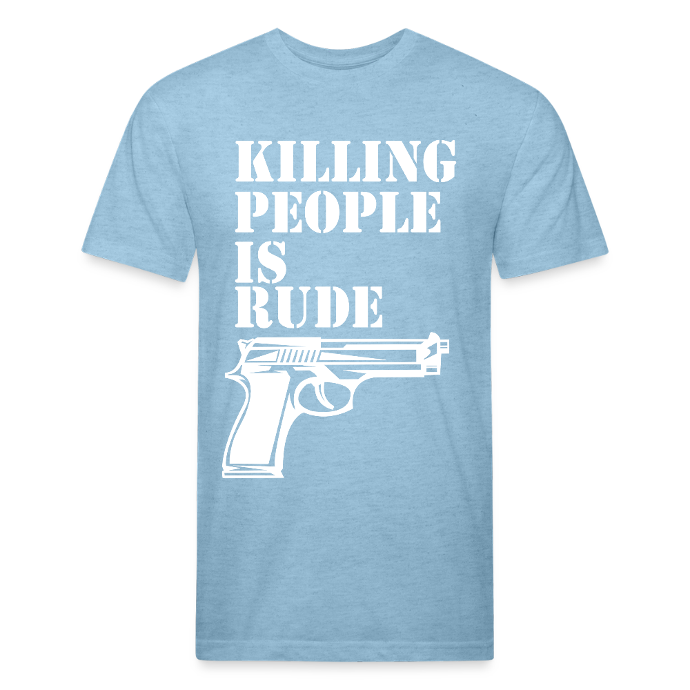 Fitted Cotton/Poly T-Shirt by Next Level - heather blue