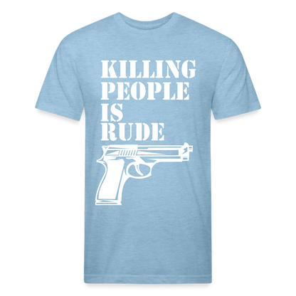 Fitted Cotton/Poly T-Shirt by Next Level - heather blue