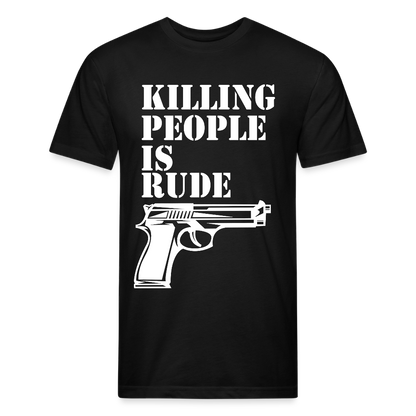 Fitted Cotton/Poly T-Shirt by Next Level - black