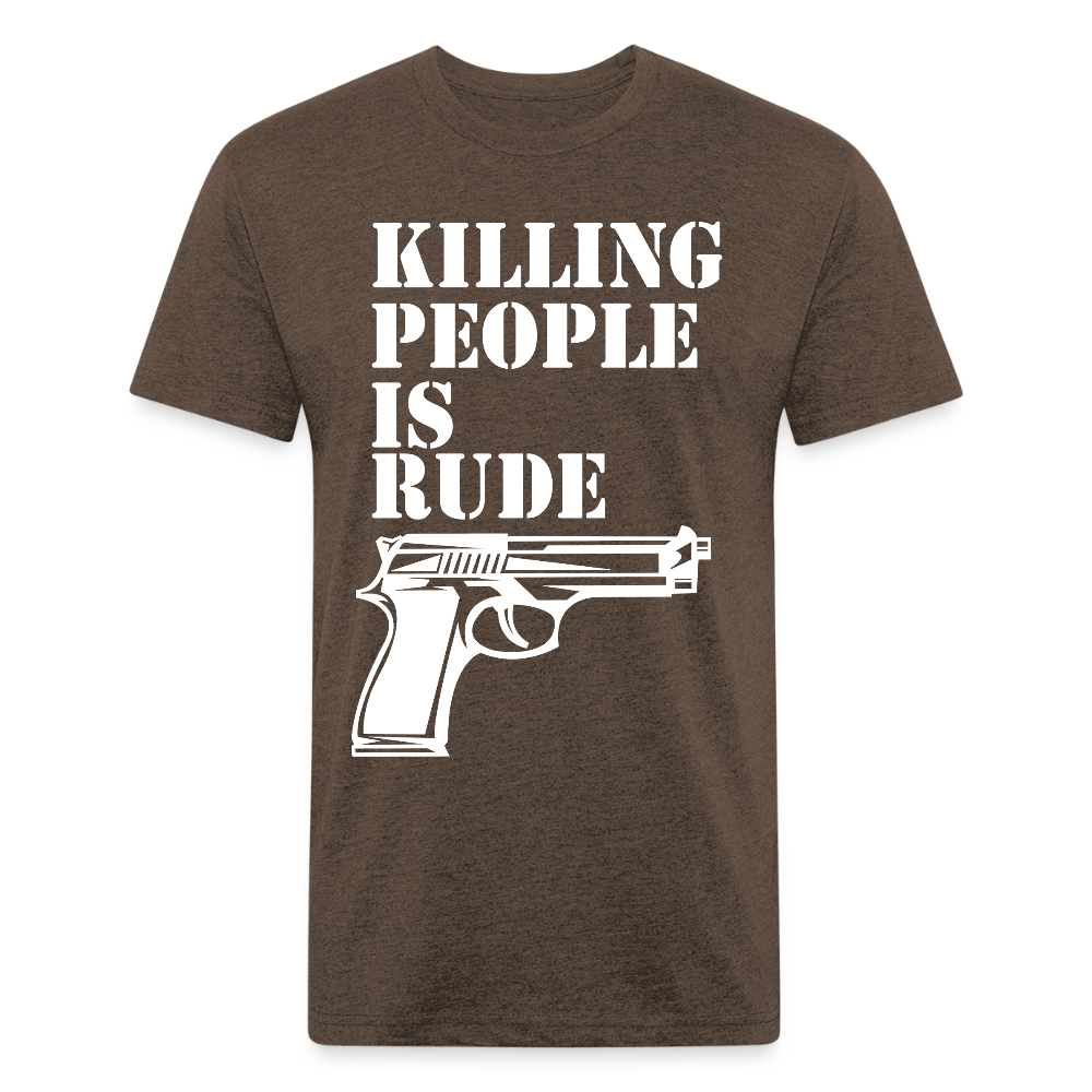 Fitted Cotton/Poly T-Shirt by Next Level - heather espresso