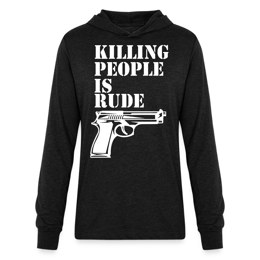 Unisex Long Sleeve Hoodie Shirt - heather black