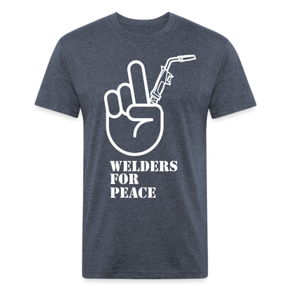 Fitted Cotton/Poly T-Shirt by Next Level - heather navy