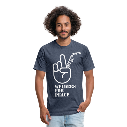 Fitted Cotton/Poly T-Shirt by Next Level - heather navy