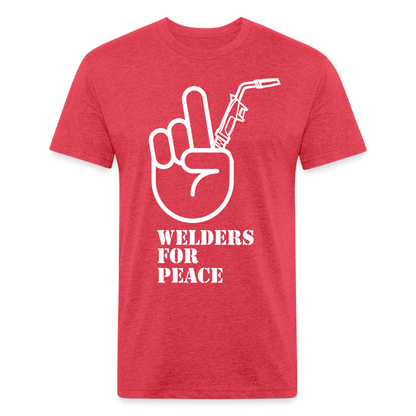 Fitted Cotton/Poly T-Shirt by Next Level - heather red