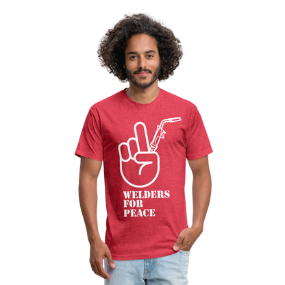 Fitted Cotton/Poly T-Shirt by Next Level - heather red