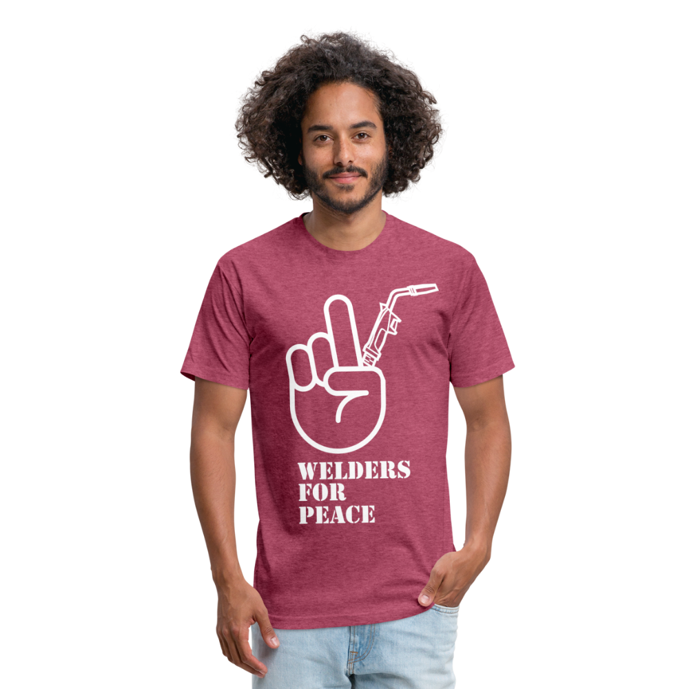 Fitted Cotton/Poly T-Shirt by Next Level - heather burgundy