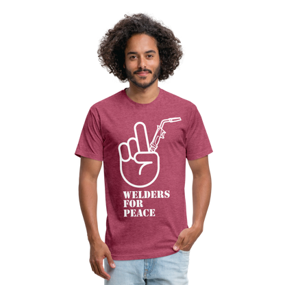 Fitted Cotton/Poly T-Shirt by Next Level - heather burgundy