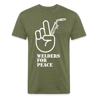 Fitted Cotton/Poly T-Shirt by Next Level - heather military green