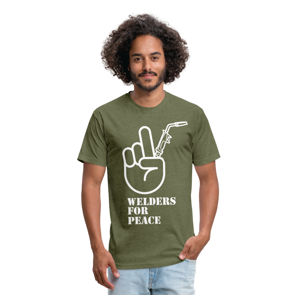 Fitted Cotton/Poly T-Shirt by Next Level - heather military green