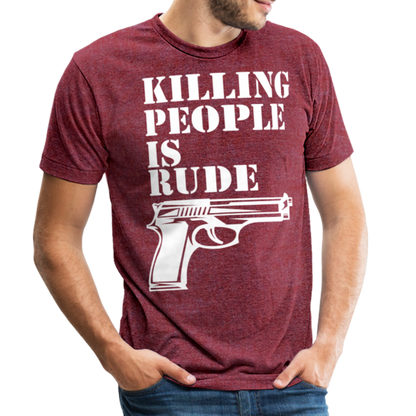 Unisex Tri-Blend T-Shirt - heather cranberry