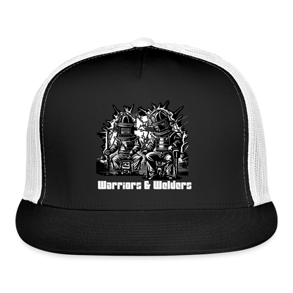 Warriors and Welders Trucker Hat White Letters - black/white